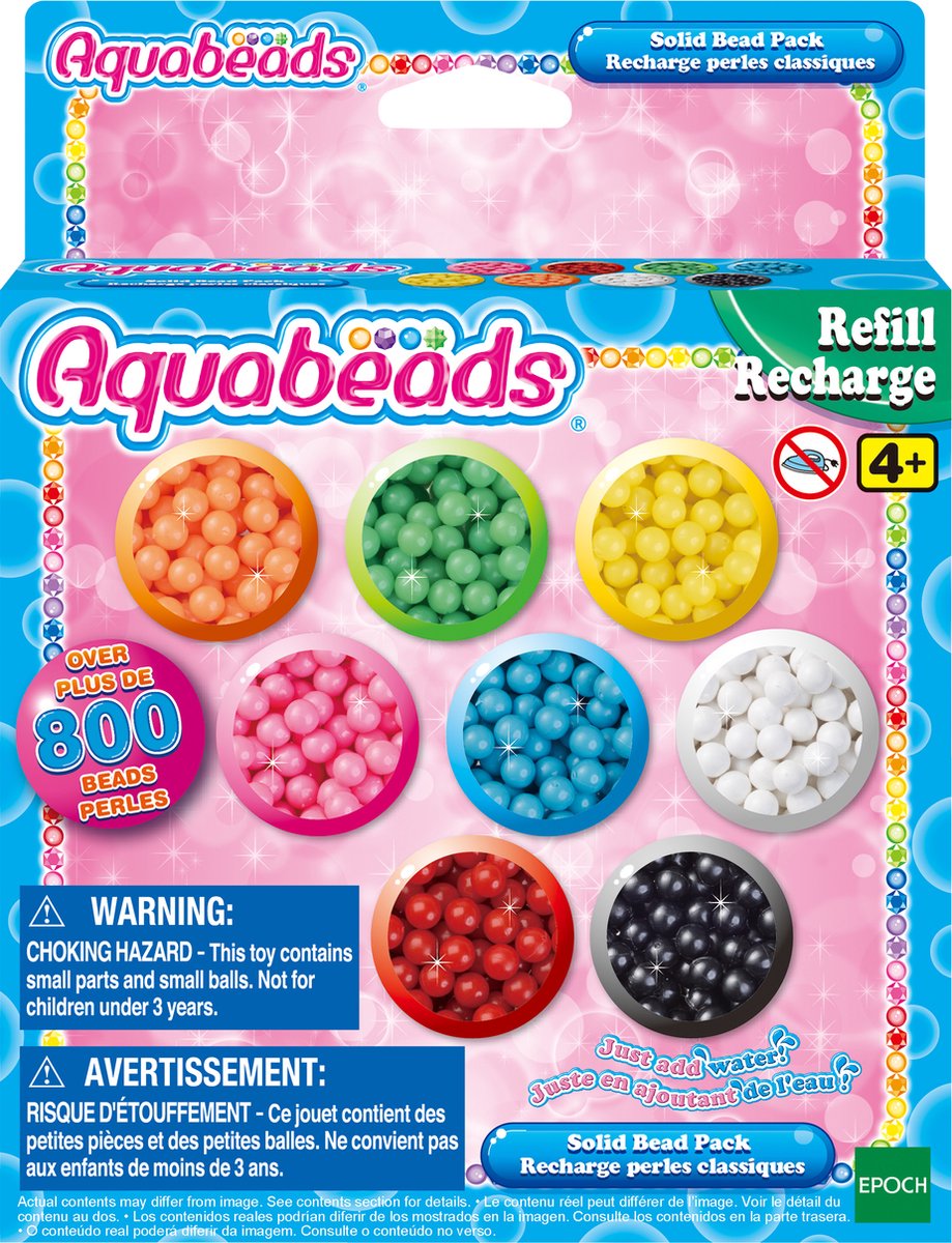Aquabeads - Recharge Perles Pastel - Marque AQUABEADS - Plus de 800 perles  - Pour enfants à partir de 4 ans bleu - Aquabeads