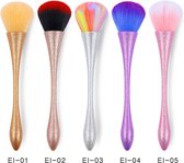 Nagelstof kwast 5 kleuren - ROSE -Nagelkwast - Salon - Kwast - Naildust brush