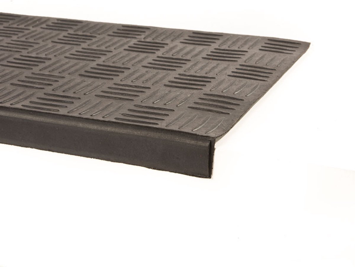 KARAT Trapmat van rubber, 1 stuk, 30 x 120 cm, weerbestendige en antislip traptredematten, rubberen trapmat voor buiten, antislipmat, diamant