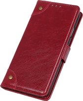 Mobigear Telefoonhoesje geschikt voor Samsung Galaxy A40 Hoesje | Mobigear Ranch Bookcase Portemonnee | Pasjeshouder voor 3 Pasjes | Telefoonhoesje voor Pinpas / OV Kaart / Rijbewijs - Bordeaux Rood