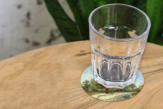 Sous-verres pour verres - Rond - Ruelle du parc Voyer d'Argenson à Asnières - Peinture de Vincent van Gogh - 10x10 cm - Sous-verres en verre - 6 pièces