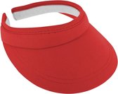Stevige katoenen klem zonneklep kleur rood