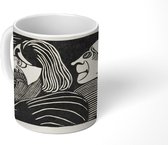 Mok - Two male heads - Samuel Jessurun de Mesquita - 350 ML - Beker - Uitdeelcadeautjes