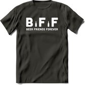 Bier BFF T-Shirt | Unisex Kleding | Dames - Heren Feest shirt | Drank | Grappig Verjaardag Cadeau tekst | - Donker Grijs - 3XL