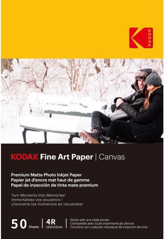 Gentleman vriendelijk kreupel inkomen KODAK - 50 vellen 230g/m² fotopapier, mat, A6 formaat (10x15cm), Inkjet  canvas print -... | bol.com