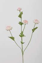 Kunstbloem - mini ranonkel - zijden bloem - 1 stuk - zachtroze - 57 cm