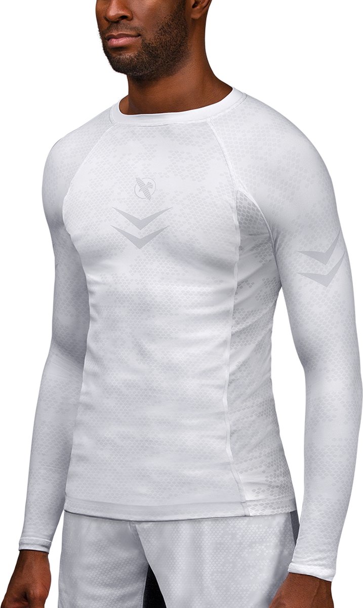 Hayabusa Arrow Ranked Long Sleeve Rashguard - Wit - maat XL