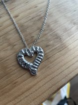 Akyol - hart ketting - voor hem en haar - Valentijn cadeau - zilveren ketting - hartjes ketting - ketting - collier - hart - ketting met een hanger - harten - zilver - accessoires