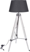 Houten vloerlamp 3 staanders zwart