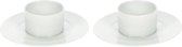 Set van 8x eierdopjes van porselein wit 11 cm - Houders voor gekookte eieren - Ontbijt en lunch Pasen tafeldecoratie