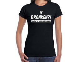 Drank t-shirt - ik dronken - moet je die gozer naast me zien - zwart - voor dames - festival fun t-shirts XL
