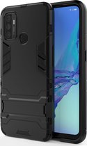 Oppo A53 Hoesje - Mobigear - Armor Stand Serie - Hard Kunststof Backcover - Zwart - Hoesje Geschikt Voor Oppo A53