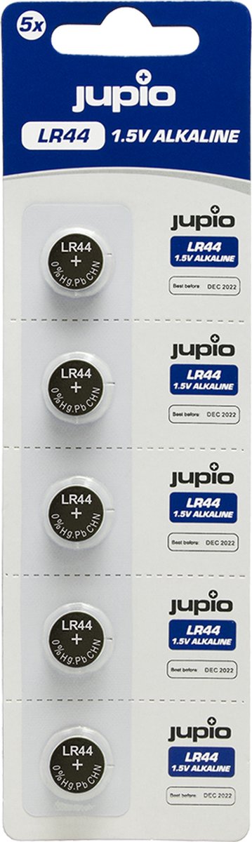 Jupio LR44 Alkaline 1.5V 5pcs - Knoopcel