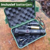 Unlimited Products Militaire Zaklamp LED - 2000 Lumen - IP68 Waterdicht - Hard Case Opbergdoos - Oplaadbare Batterij