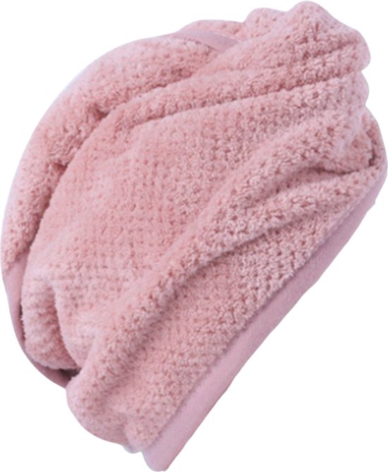 Sneldrogend haarhanddoek - microvezel - kleur roze