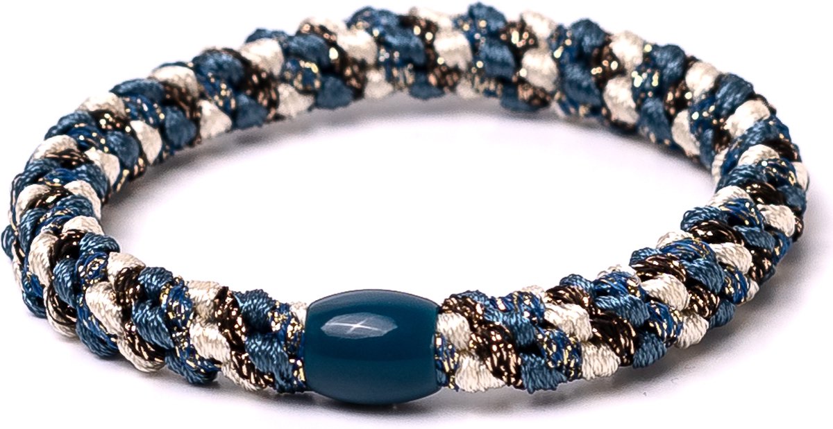 Banditz Haarelastiekje en armbandje 2-in-1 blue ivory glitter mix | DEZELFDE DAG VERZONDEN (vóór 15.00u besteld)