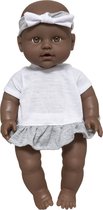 Babypop Mila meisje donker - 30 cm - Pop - Zacht lichaam