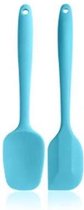 Siliconen Spatel Set - 2x - Kunststof - Blauw - BPA free - Food Grade Siliconen - Anti-aanbak - Keukengerei - 2 stuks -  Vaatwasser bestendig - hittebestendig - pottenlikker - pannenlikker