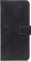 Xiaomi Redmi 9A Hoesje - Mobigear - Croco Serie - Kunstlederen Bookcase - Zwart - Hoesje Geschikt Voor Xiaomi Redmi 9A