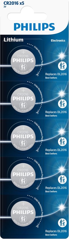 Pile Bouton Au Lithium Philips Cr2016