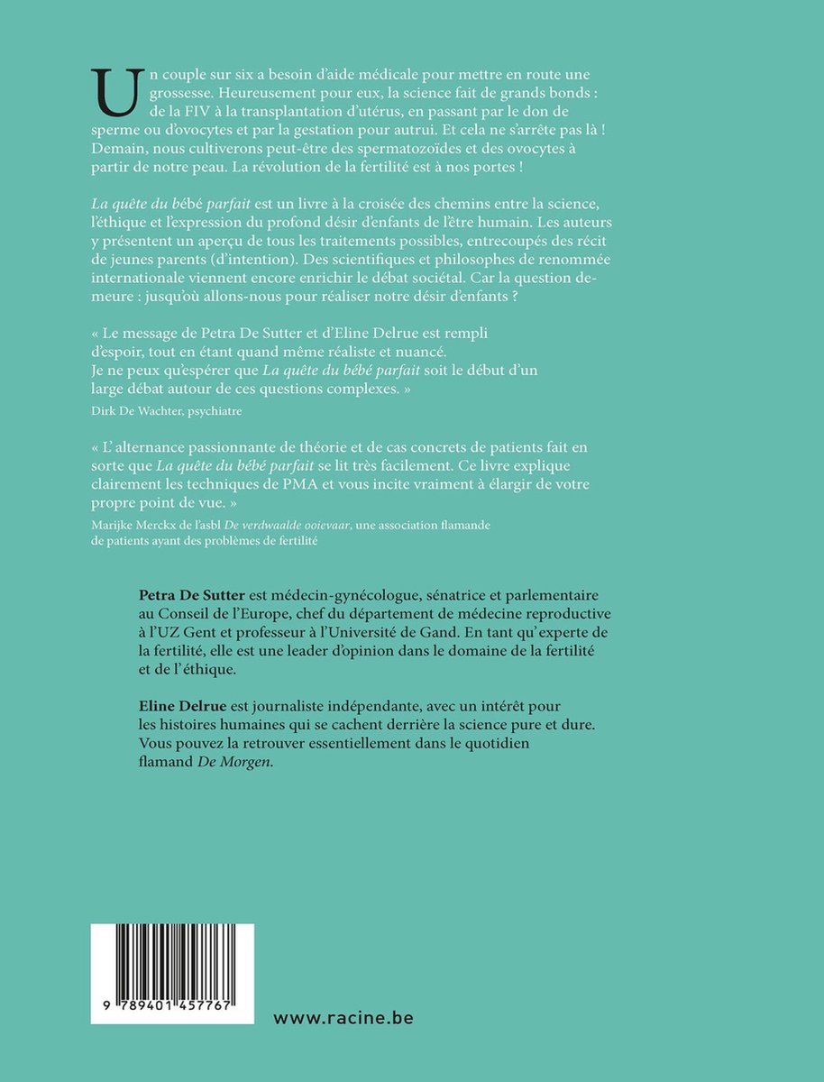 La quête du bébé parfait - back cover