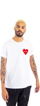 Plain Love Tshirt Valentijn kado voor hem en haar wit rood L