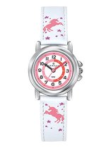 Certus-Kinderhorloge-Wit lederen band-Unicorn band.