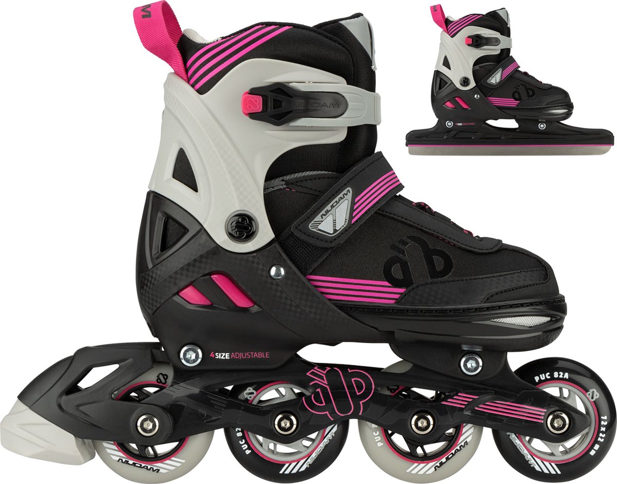 Nijdam Inline Skates Combo - Berry Blitz - Verstelbaar - Noren IJzers - Maat 37 - 40