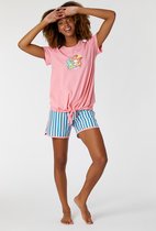 Woody pyjama meisjes/dames - roze - axolotl vis - 221-1-BST-S/441 - maat S