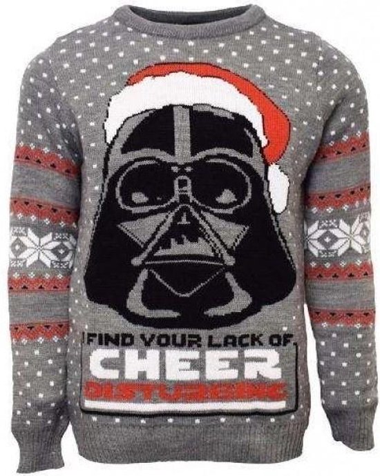 naald Zeeanemoon Uitpakken Star Wars kersttrui grijs Darth Vader - I find your lack of cheer  disturbing - Foute... | bol.com