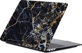 Mobigear Laptophoes geschikt voor Apple MacBook Air 13 Inch (2018-2020) Hoes Hardshell Laptopcover MacBook Case | Mobigear Marble - Zwart / Goud - Model A1932 / A2179 / A2337