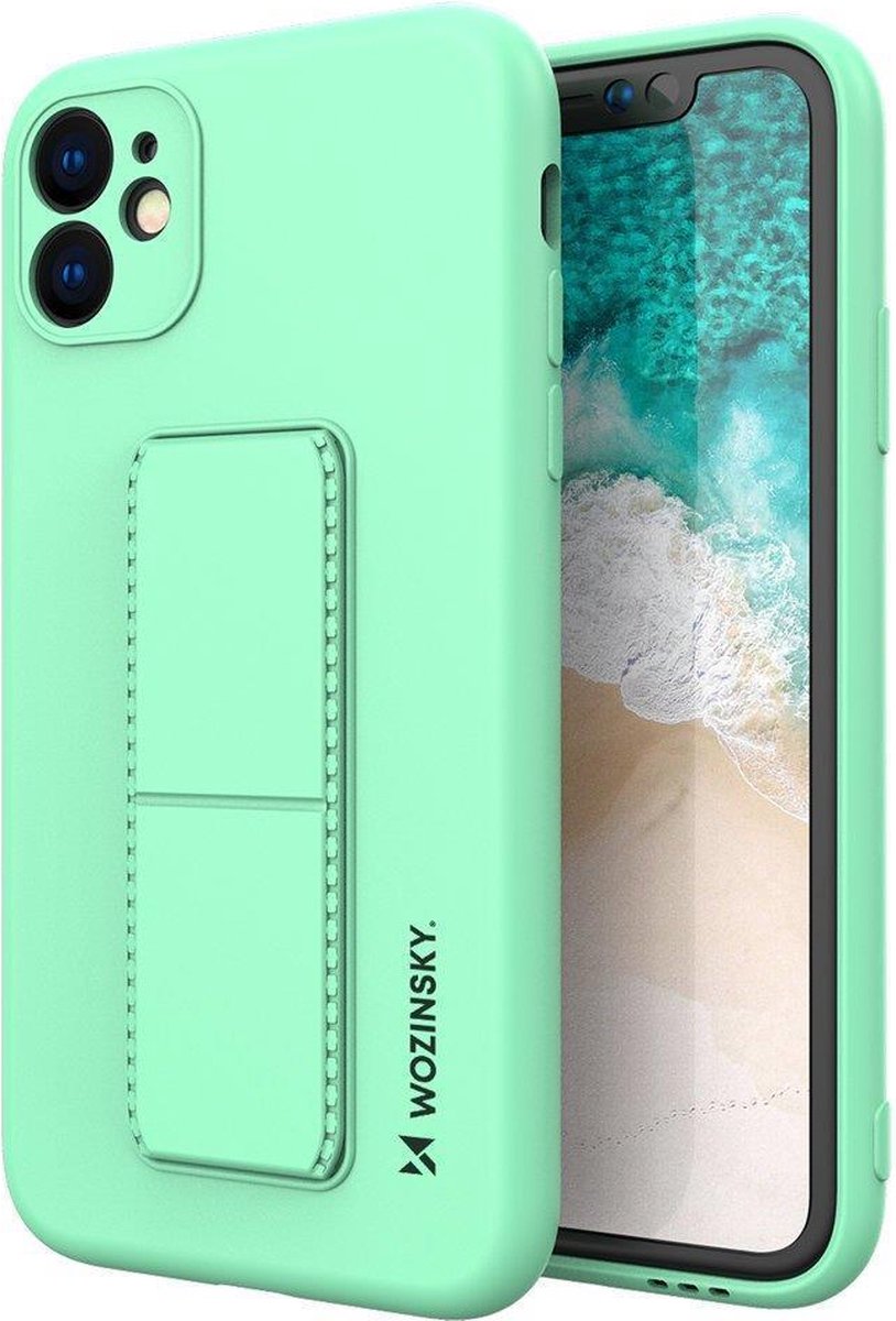 Kickstand Case flexibele siliconen hoes voor Samsung Galaxy A52s 5G / A52 5G / A52 4G mint