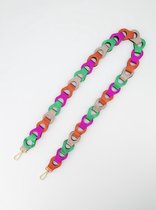 Bag Strap - Tassenhengsel - Metallic - Multicolor - Echt leer