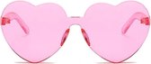 Bril hartvorm - hartbril - blauw - roze - retro - party - hartvormige glazen