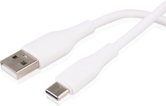 USB-C kabel - 3A Fast Charging - USB-A - 1 Meter - Wit - USB-A naar Type C Kabel - USB C Kabel - Opladerkabel - Quick Charge Oplaadkabel - TPE Milieuvriendelijk - Oplaadsnoer Telefoon - Typ-C naar USB-A