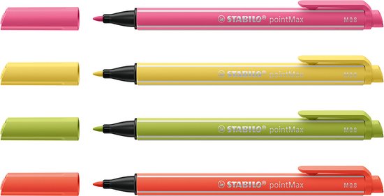 Feutre STABILO pointMax étui 4 couleurs pastel sur