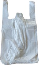 Witte plastic markttasjes grote maat 2000 stuks + Kortpack pen  (019.0260)