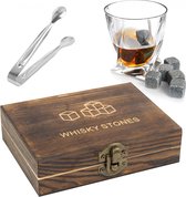 Whisky Stone IJsblokjes voor Whisky Geschenkdoos in hout