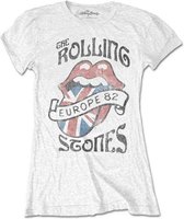 The Rolling Stones Dames Tshirt -S- Europe 82 Wit