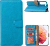 Samsung S22 Hoesje BookCase Blauw - Samsung Galaxy s22 hoesje wallet case - Hoesje Samsung S22 bookcase - Galaxy S22 portemonnee hoesje book case cover