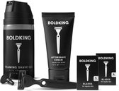 Boldking The Start Pack XL voor zeer gevoelige huid - houder + 2x4 mesjes + Foaming Shave Gel + Aftershave Cream