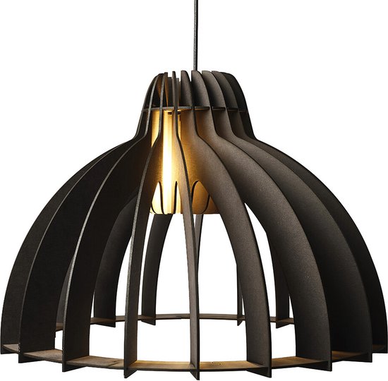 van Tjalle en Jasper - Granny Smith - Hanglamp - Bouwpakket - MDF - Zwart