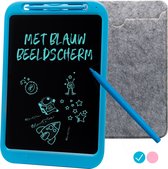 LCD Tekentablet Kinderen "Blauw" 12 inch – Met Hoesje & Extra Pen - Speelgoed Jongens - 3 Jaar - 4 Jaar - 5 Jaar - 6 Jaar - 7 Jaar - 8 Jaar - Schrijfbord - Tekenbord – Leren Tekene