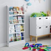 Homfa® boekenkast voor kinderen- Boekenrek- Boekenplank- Hangkast- vier lagen- 109x60×12 wit