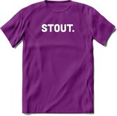 Stout Bier T-Shirt | Unisex Kleding | Dames - Heren Feest shirt | Drank | Grappig Verjaardag Cadeau tekst | - Paars - L