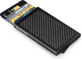 Walletstreet Uitschuifbare Pasjeshouder Diamond Carbon collection- Walletstreet Aluminium Creditcardhouder Card Protector Anti-Skim/ RFID Card Protector 7 Pasjes – black carbon on