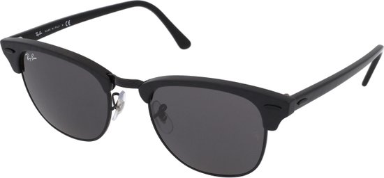 Zonnebril Ray-Ban Clubmaster RB3016-1305B1-51 Wrinkled Black On Black — afbeelding 5