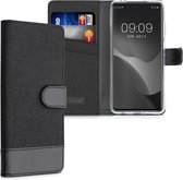 kwmobile telefoonhoesje voor Xiaomi Poco X3 NFC / Poco X3 Pro - Hoesje met pasjeshouder in antraciet / zwart - Case met portemonnee
