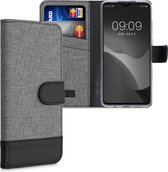 kwmobile telefoonhoesje voor Xiaomi Redmi Note 8 Pro - Hoesje met pasjeshouder in grijs / zwart - Case met portemonnee