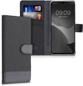 kwmobile telefoonhoesje voor Xiaomi Redmi 9C - Hoesje met pasjeshouder in antraciet / zwart - Case met portemonnee
